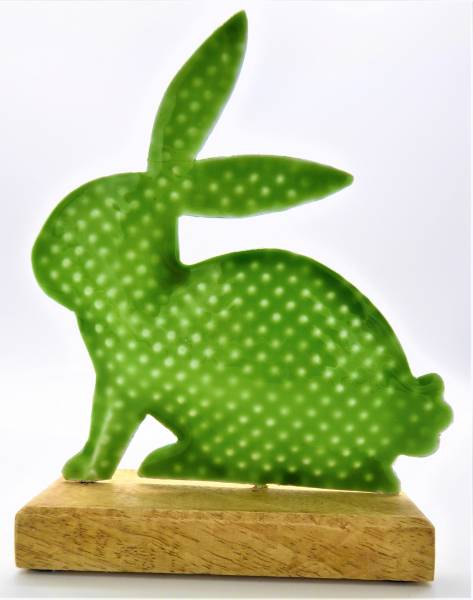 Hase Enamel, grün mit Punkteprägung